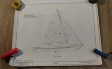 4 Set Line Drawings Lillian L. Log Canoe Tonging Oysters Smithsonian Institution