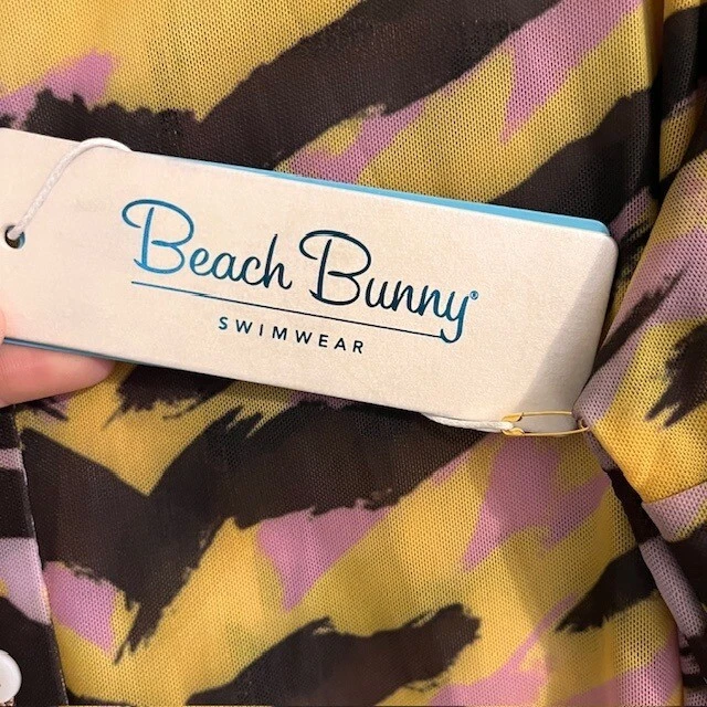 Camisa de Playa Beach Bunny Sienna Cubrir Estampado Animal Abotonada Pequeña Foto 4 de 4