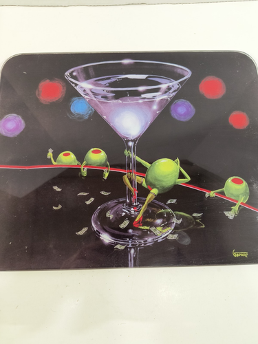 Michael Godard Dirty Martini Glass Cutting board 15" x 12" good condition - Picture 3 of 6