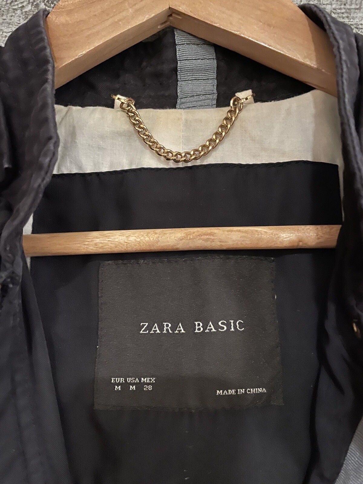 Zara Basic Jacket Full Zip Gold Hardware Blue Wom… - image 6