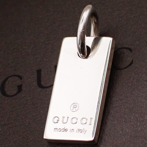 GUCCI Logo Pendant Necklace Top Charm Silver AG925 Italy 01YH232 - Picture 2 of 9