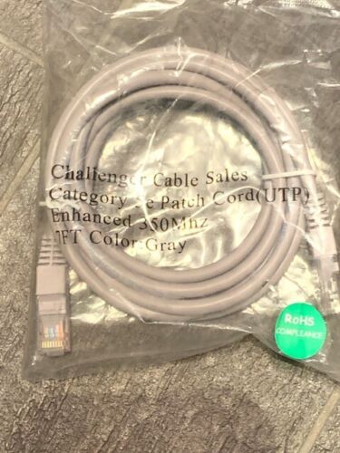 Cat5e Ethernet Patch Cable RJ45 Stranded 350Mhz Wire Crossover 24AWG 7ft Gray