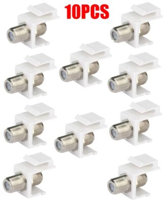 10x F-type Keystone Insert Female Module Feedthrough Jack Coax Cable Connector