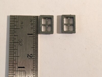 Ship Model Fittings Parts 2 White Metal 9mm x 7mm 4 Pane Windows Hull Decor