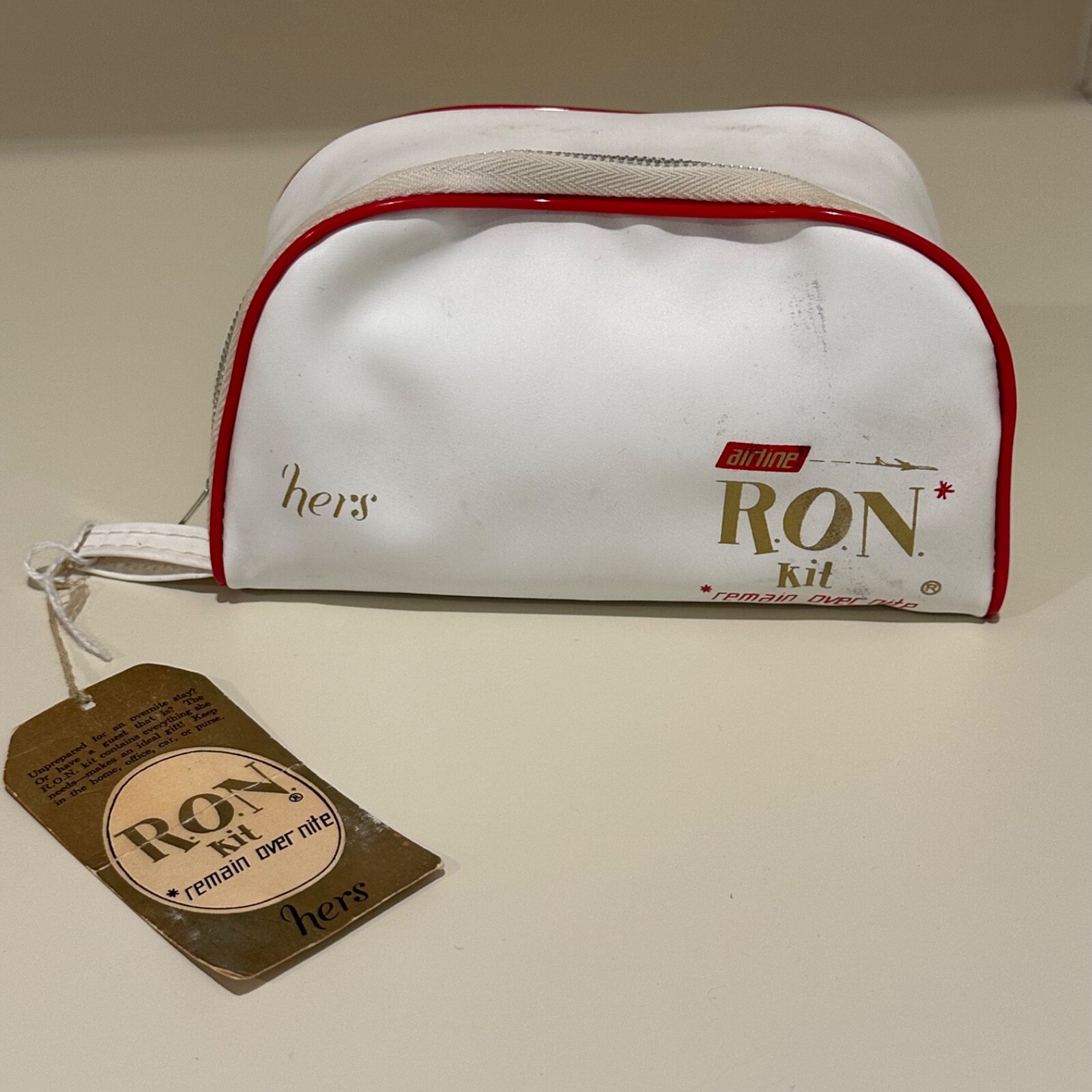 WESTERN AIRLINES *RARE* Vintage Her's RON Kit Remain Over Nite