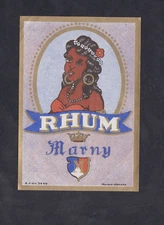 Old label alcohol France BN58247 rum women Marny 