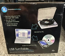 Innovative Technology ITUT-201 USB Turntable Record From Vinyl To PC/Mac Via USB