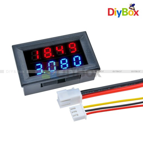 4 Bit 5 Wires DC 0-200V 10A Voltmeter Ammeter Blue+Red LED Amp Dual Digital Volt - Picture 7 of 12