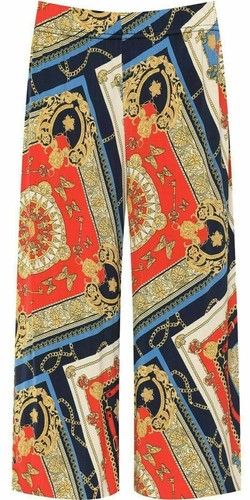 Pantalones Cortos Culottes Mujer Pierna Ancha Damas Elástico Estampado Elástico Talla Grande - Imagen 36 de 38