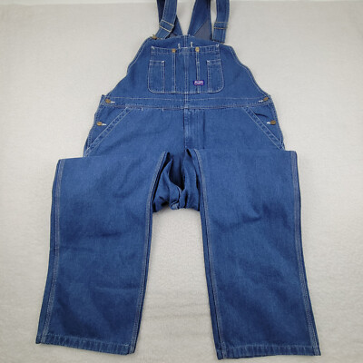 NEW Big Smith Overalls Relaxed Fit Denim Overalls Mens 44 x 32 Blue B94028SW