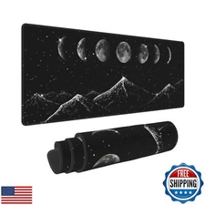 Phases of The Moon Starry Mountain Mouse Pad XL Extended Desk Mat, Non Slip R