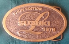 VINTAGE SUZUKI BELT BUCKLE 1979 FIRST EDITION BRASS