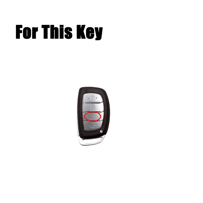 Zinc Alloy Leather Car Key Fob Case Cover For Hyundai Elantra Sonata ix35 Tucson - Image 2 of 4