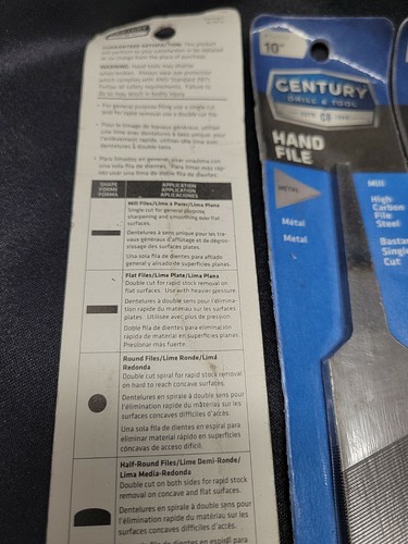 NEW - CENTURY Drill & Tool Co - 10" Hand File Bastard Single Cut #04053 -3 files - Picture 3 of 4