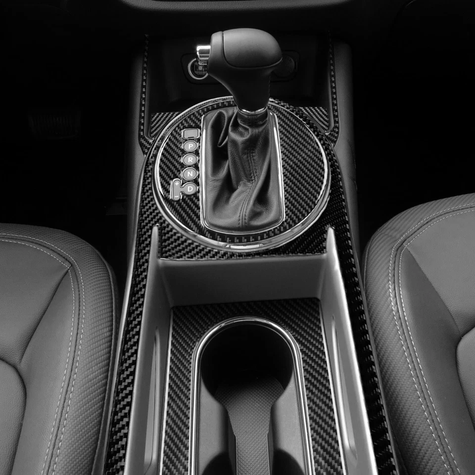 Juego de 7 piezas de panel de cambio de marchas de consola de fibra de carbono real para Kia Sportage R GL 11-16 Foto 3 de 4