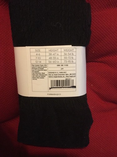 xhilaration girls tights black sise 4 - 6 1 pair - Picture 2 of 2