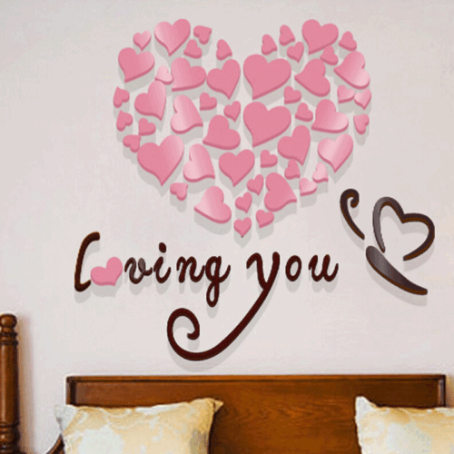 3D Mirror Lovely Heart Wall Sticker Decal DIY Home Mural Living Room House Decor - Picture 8 of 9