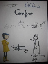 Coraline Signed Movie Script X8 Dakota Fanning Teri Hatcher Keith David reprint