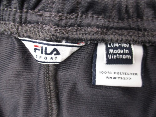 FILA Size L (14/16) Girls Gray Elastic Waist Drawstring Pull On Track Pants 336 - Picture 6 of 10