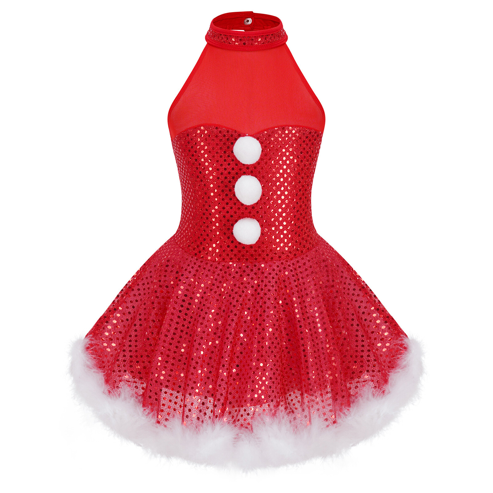 DE Kinder Mädchen Weihnachtskleid Weihnachten Schneemann Kleid Tutukleid 