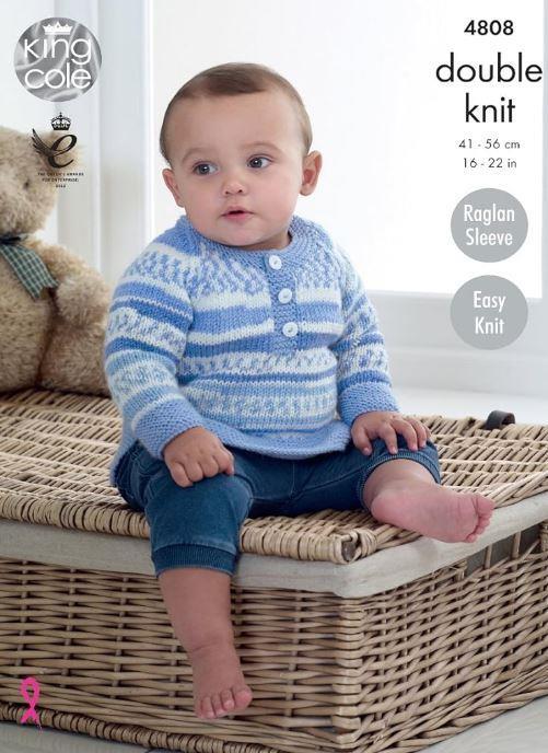 King Cole DK Easy Knit Knitting Pattern Sweaters and Cardigan 4808