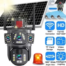 Solar Powered Camera Wireless WiFi Outdoor Pan/Tilt Security PIR IP Surveillance