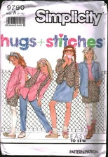 9790 Vintage Simplicity Sewing Pattern Girls Pants Shorts Skirt Shirt Vest OOP