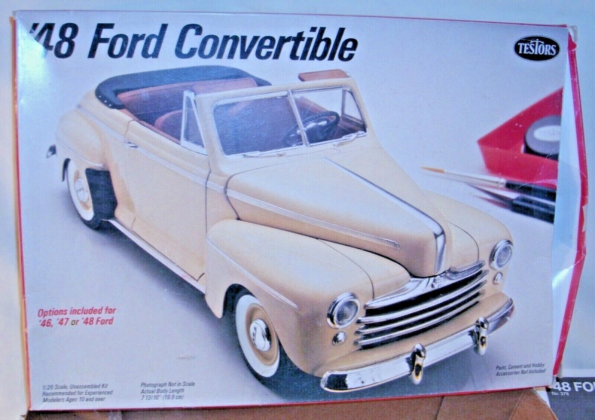 TESTORS 48 FORD CONVERTIBLE CAR MODEL KIT NEW IN BOX 379 1987 | eBay