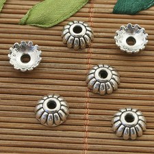 50pcs dark silver flower bead caps h5009
