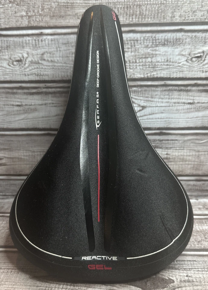 Asiento de sillín de bicicleta de gel reactivo diseño ranura profunda Serfas 11” L X 7” con usado en excelente estado Foto 2 de 4