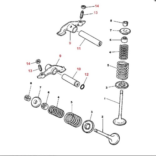 Kipphebel Zylinder Ventilkopf Umbausatz für Yamaha TW125 - Bild 2 von 3