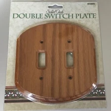 Vintage Solid Oak Double Switch Plate Test-Rite Products Corp 