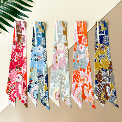 Quality 18 Momme Twill Silk Scarf Ribbon Flowers Bag Neck Tie Headband 33'' * 2''