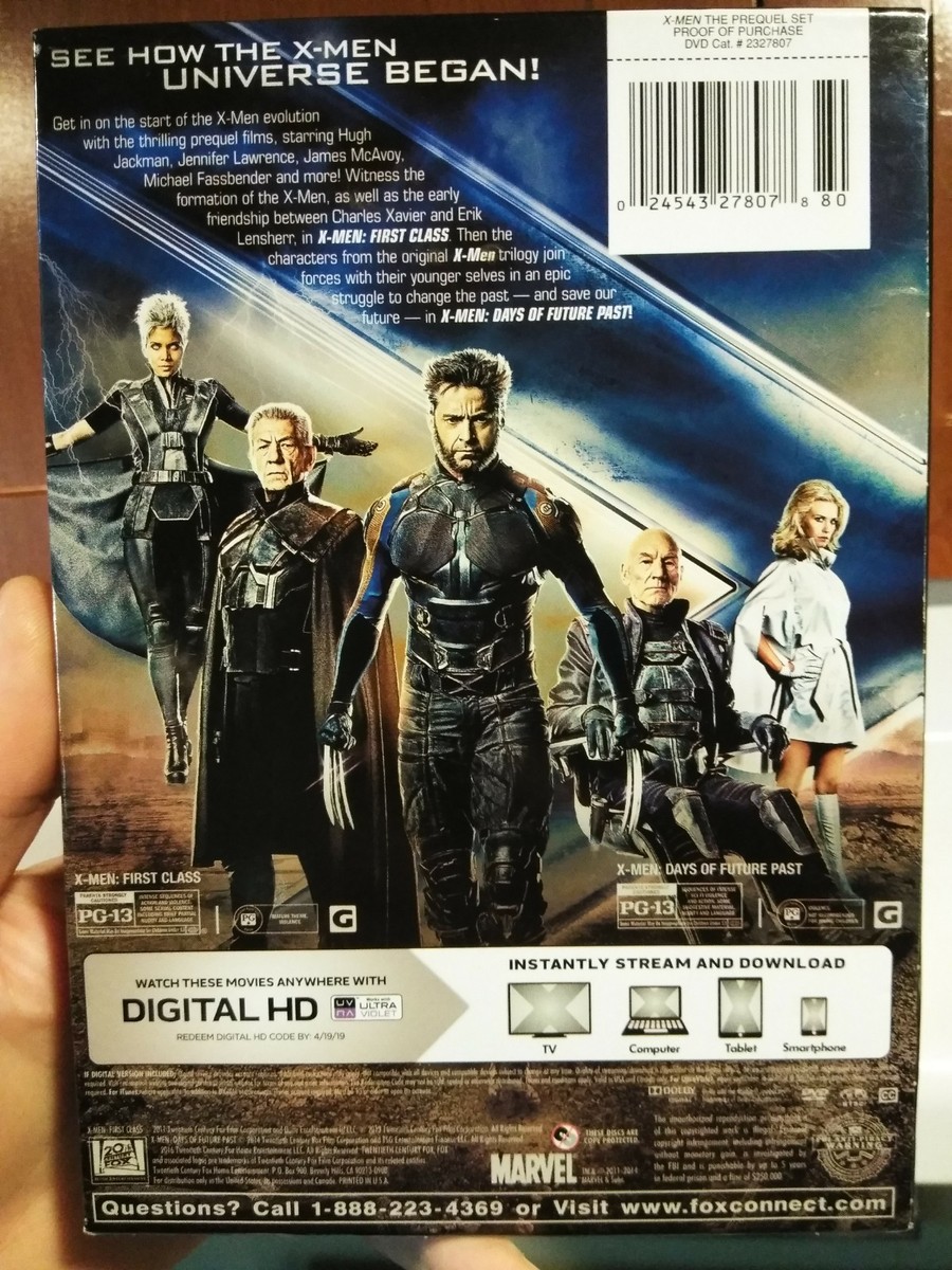X-Men: First Class/X-Men: Days of Future Past (DVD, 2016, 2-Disc