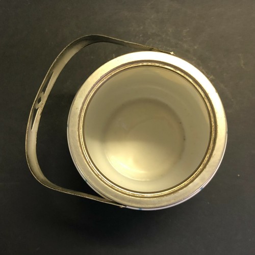 Pot à biscuits de forme pansue sur piédouche en verre opalin, (H: 18.5 cm) - Foto 6 di 10