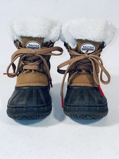 NAUTICA KIDS TAN AYCE WINTER BOOTS WITH FAUX FUR TRIM TODDLER SIZE 9. PO 353037.