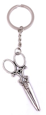 H-Customs Scheren-Schlüsselanhänger – Aus Silber, Friseur-Scheren-Design, Stylischer Begleiter