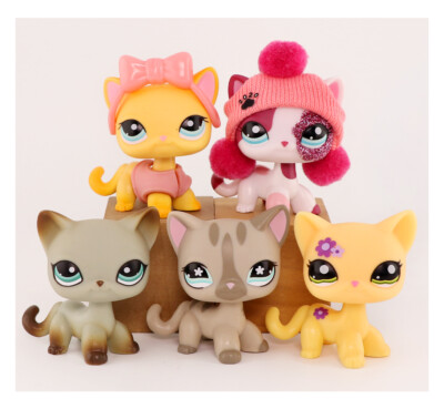 Pet Shop LPS 5pcs Shorthair Cat Set 391 1962 2291 468 339 Rare Toy for Kids  Rare