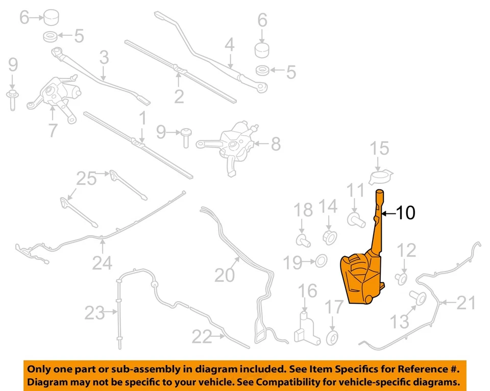 Used Washer Fluid Reservoir fits: 2018 Lincoln Mkx Grade A Foto 3 de 4