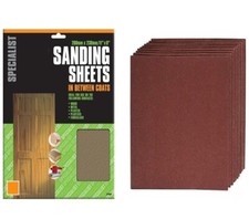 Assorted Sandpaper Sanding Sheets Fine Medium Coarse Grits 15 Sheet Pack
