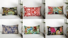 20X12" Kantha Cushion Cover Sofa Bed Throws Indian Handmade Cotton Pillow Sham