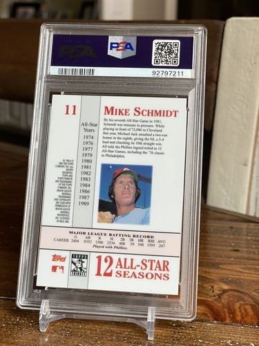 1974 Mike Schmidt Refractor All Star Game PSA 10 Insert 2002 Tribute MVP 🔥Hot🔥 - Picture 3 of 3
