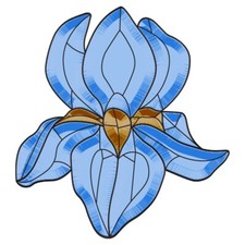 6"x6-1/2" Colored Exquisite Glass Iris Bevel Cluster COEC120