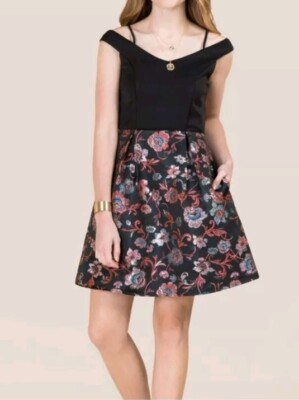 Francesca's Off Shoulder Brocade A-Line Cocktail Party Dress Sz Large (D1) | eBay Francesca's Off Shoulder Brocade A-Line Cocktail Party Dress Sz Large (D1) | eBay