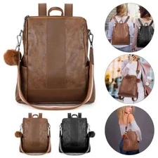Leather Backpack Women Travel Shoulder Bag Lady Purse Satchel Handbag