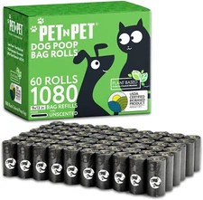 Pet N Pet 1080 Count Dog Waste Bags Plant Based Eco Friendly Poop Bags