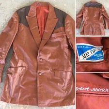 Robert Aldrich MR OHS Custom Tailor Leather Western Blazer Cowboycore Vintage