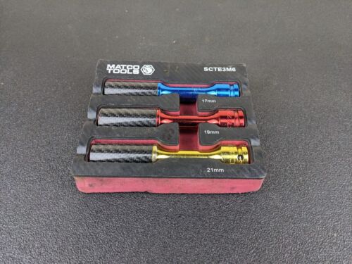 #bj680 Matco Tools SCTE3M6 1/2" DRIVE METRIC 6 POINT THIN WALL WHEEL SOCKET SET