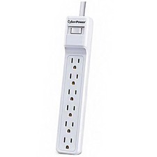 CyberPower 6 Outlet 500 Joules Surge Protector with 2ft. Cable  White