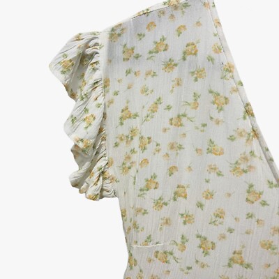 Billabong Wrap and Roll Mini Dress SZ Small Ditsy Floral White Ruffled  Coquette | eBay